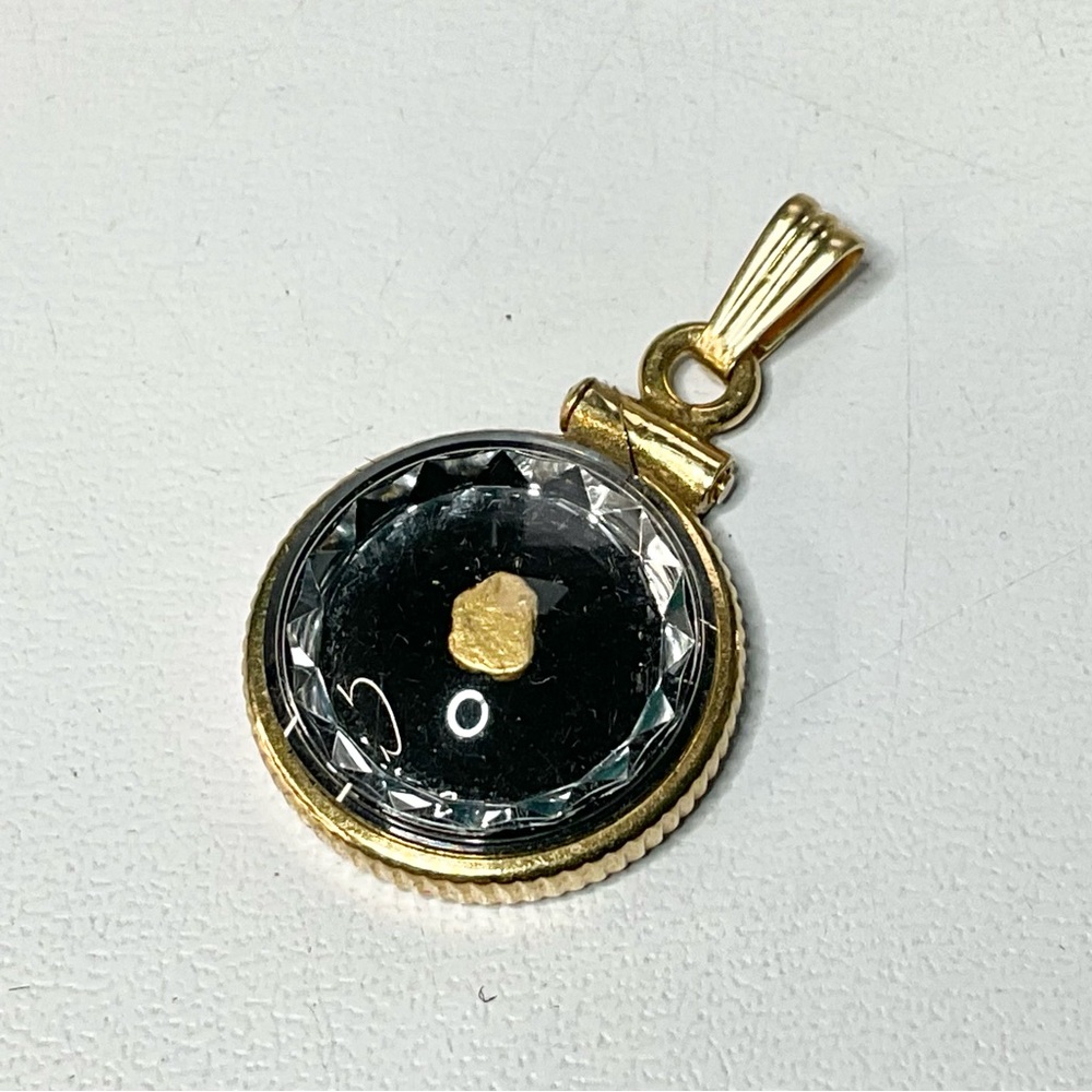 Vintage Gold Nugget Gold Filled Bezel Charm Pendant